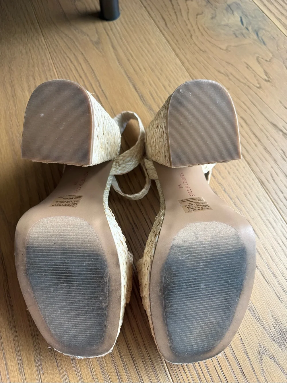 Kenneth Cole Natural Woven Platform Sandals